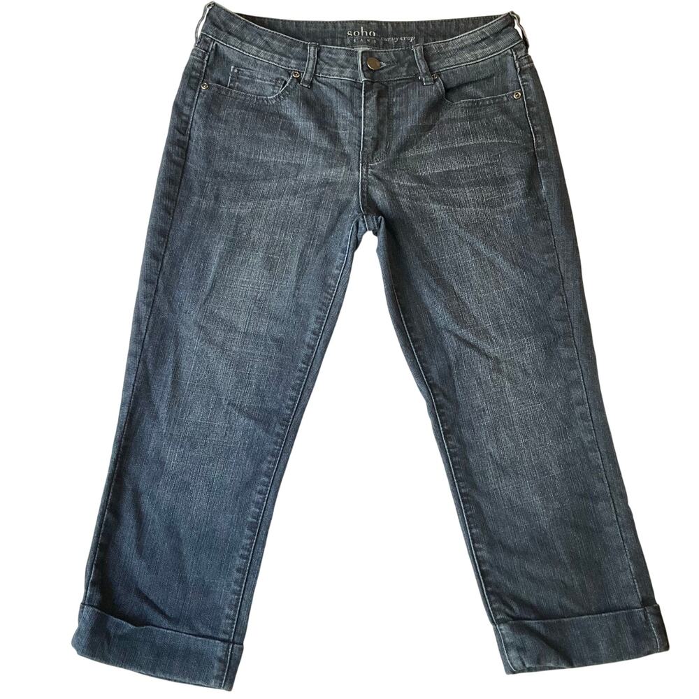 Soho JEANS NEW YORK & COMPANY Women Curvy Cropped Jeans size 4 Blue Mid Rise